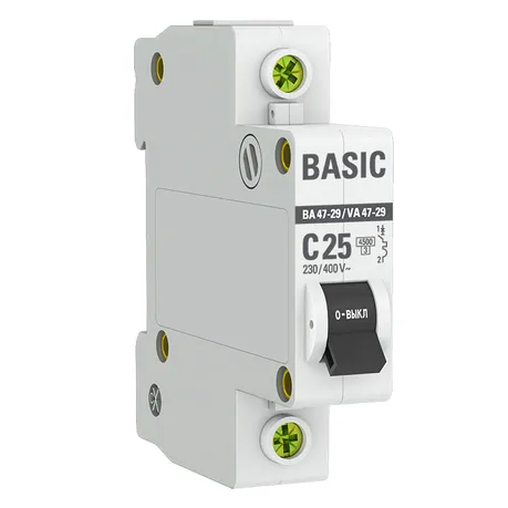 Автоматический выключатель 1P 25А (C) 4,5кА ВА 47-29 Basic