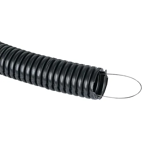 Труба гофр. негорючая безгалогеновая FRHF с протяжкой d32 мм (50 м) черная EKF-Plast