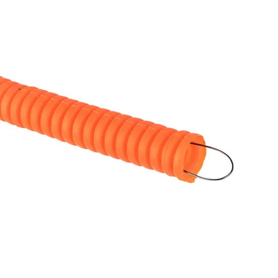 Труба гофр. ПНД тяжелая с протяжкой d16 мм (100 м) оранжевая EKF-Plast