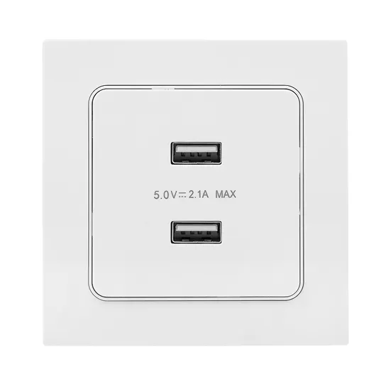 Стокгольм Механизм Розетки USB 2-местной 2,1А винтовые клеммы белый EKF PROxima
