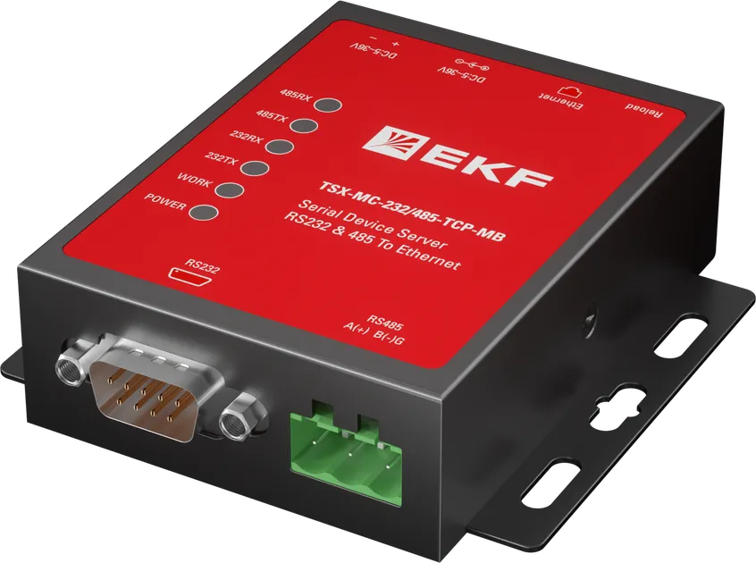 Преобразователь RS-232/485 в Ethernet, Modbus TCP/RTU/ASCII TSX EKF ...