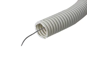 Труба гофрированная ПВХ d25мм с протяжкой сер. (уп.25м) Plast PROxima EKF tg-z-25-25n