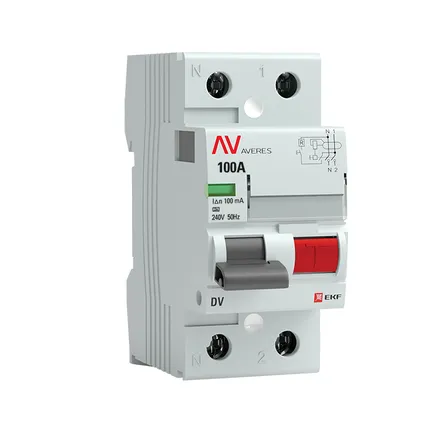 DV 2P 100А/100мА (A) EKF AVERES (rccb-2-100-100-a-av)