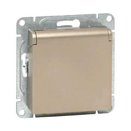 Механизм роз., 16А, IP44, с.з., с.ш., c крышкой, шамп., Эпика EKF (UP1-SOC-111-44)