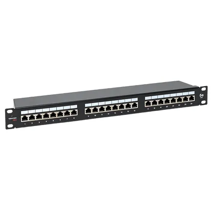 Патч-панель TERACOM PRO 19'' Cat.5E 1U полный экран STP 24 порта RJ-45 Dual IDC с органайзером (TRP-PPNL-5ESTP-1U24)