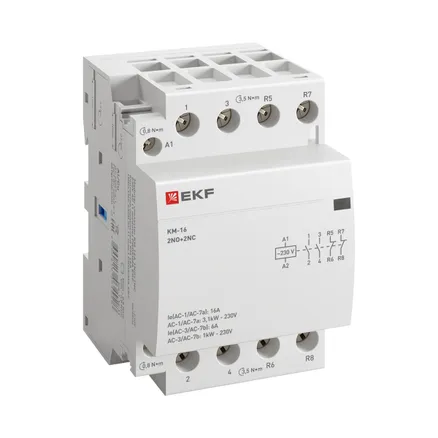 Контактор модульный КМ 16А 2NO+2NC 230В АС (3 мод.) PROXIMA EKF (km-3-16-22)