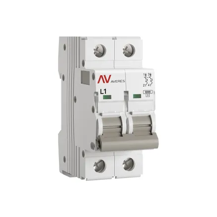 AV-10 2P 1A (L) 10kA EKF AVERES (mcb10-2-01L-av)