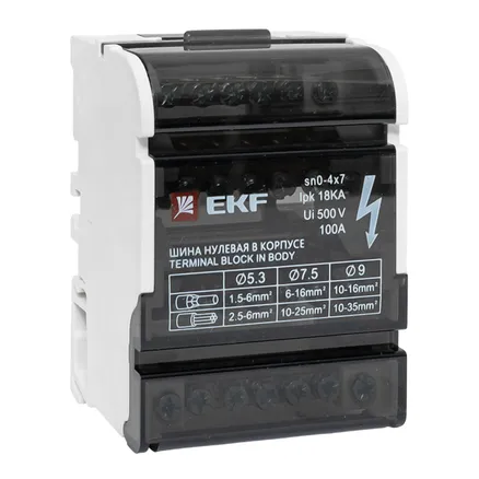 Шина нулевая в корпусе (4x7) EKF (sn0-4x7)