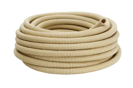 Труба гофр. ПВХ с протяжкой d16 мм (25 м) свет. дерево EKF-Plast (tg-z-16w)