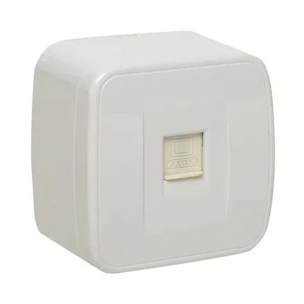 Минск Розетка RJ-45 1-местная ОП, 1А, 120В, белая EKF (EGK01-035-10)