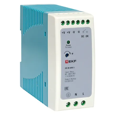 Блок питания на дин рейку 40 Вт, 240 В AC /5 В DC (DR-M-40W-5)
