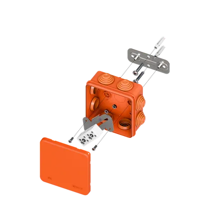 Коробка огнестойкая E45 85x85x40мм с клеммниками 4 полюса 0,5-10мм2 IP55 HF EKF (plc-kmfr-85-410)
