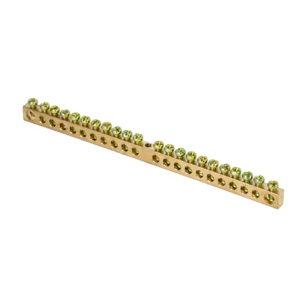 Шина PEN "ноль-земля" (6x9мм) 22 отв. латунь крепеж по центру EKF (sn0-63-22)