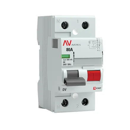 DV 2P 80А/100мА (A) EKF AVERES (rccb-2-80-100-a-av)