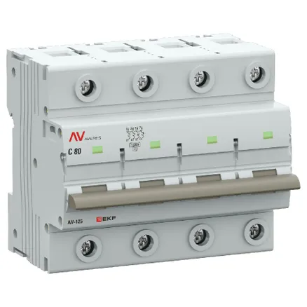 AV-125 4P 80A (C) 10kA EKF AVERES (mcb125-4-80C-av)