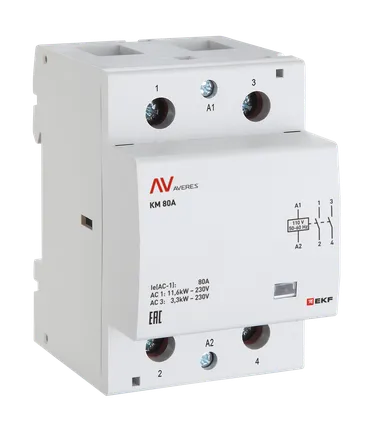 Контактор модульный КМ 100А 1NO+1NC 24В АС (3 мод.) AVERES EKF (km-av-3-100-11-24V)