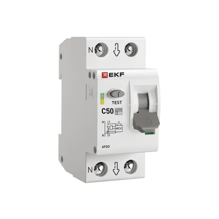 УЗДП с авт.выкл. 1P+N 50А (С) 6кА EKF PROxima (afdd-2-50C-pro)
