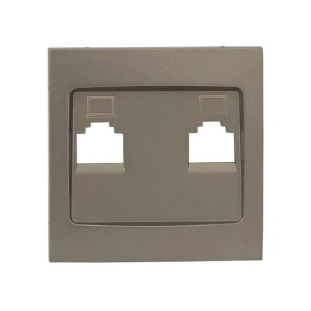 Валенсия лиц. панель розетки RJ-45 2-местная кашемир EKF (ESK02-L-035-40)