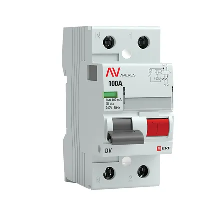 DV 2P 100А/100мА (S) EKF AVERES (rccb-2-100-100-s-av)
