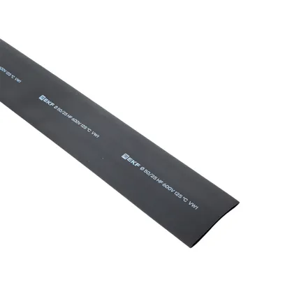 ТУТ нг 50/25 черная в отрезках по 1м EKF (tut-50-b-1m)