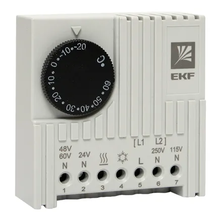 Термостат NO/NC (охлаждение/обогрев) на DIN-рейку 5-10A 230В IP20 EKF PROxima (thermo-no-nc-din)