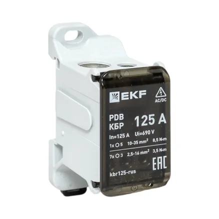 Клеммный блок распределительный КБР 125A EKF (kbr125-rus)