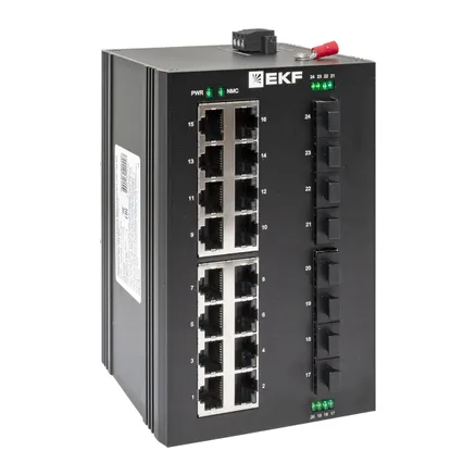 Промышленный неуправляемый коммутатор U-8GX/SFP-16GT TSX EKF (TSX-U-8GX/SFP-16GT)