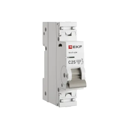 Авт. выкл. 1P 25А (C) 4,5kA ВА 47-63N PROxima EKF (M634125C)