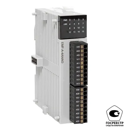 Модуль аналогового в/в EMF 4/4 PRO-Logic EKF (с поверкой) (EMF-A-4AI4AO-V)