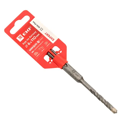 Бур по бетону SDS-plus 6x110 мм (4 резца) EKF Expert (db-6-110-4x4)