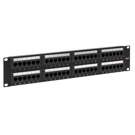 Патч-панель TERACOM CS 19'' Cat.6A 1U полный экран STP 24 порта RJ-45 Dual IDC с органайзером (TRCS-PPNL-6ASTP-1U24)