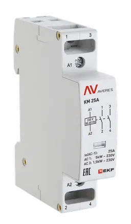 Контактор модульный КМ 25А 1NO+1NC 110В АС (1 мод.) AVERES EKF (km-av-1-25-11-110V)