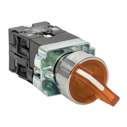 Переключатель BD33 3P c желтой подсветкой 230В NO EKF (xb2-bk33-y-230)