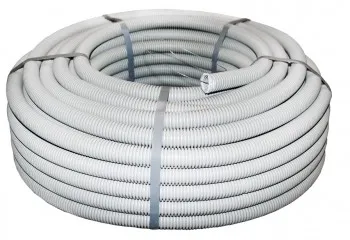 Труба гофр. ПВХ тяж. с протяжкой d32 мм (50 м) серая EKF-Plast (tg-z-32-t)