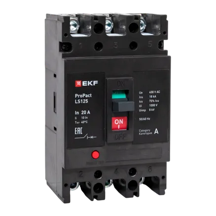 LS125 18кА 3P 20А ProPact EKF (mccb-125-18-3-20-ls)