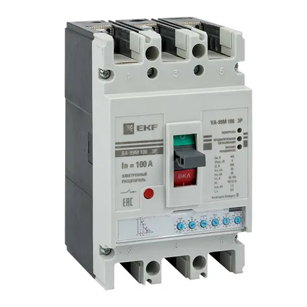ВА-99М 100/100А 3P 50кА с электронным расцепителем EKF (mccb99-100-100me)
