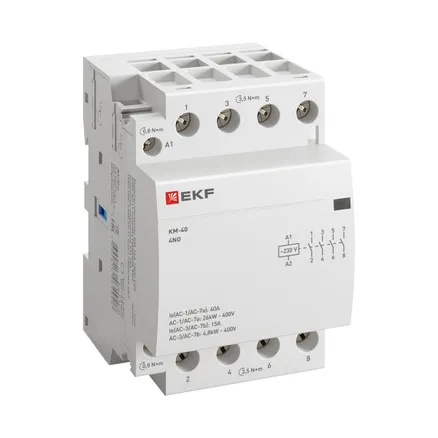 Контактор модульный КМ 40А 4NO 230В АС (3 мод.) PROXIMA EKF (km-3-40-40)