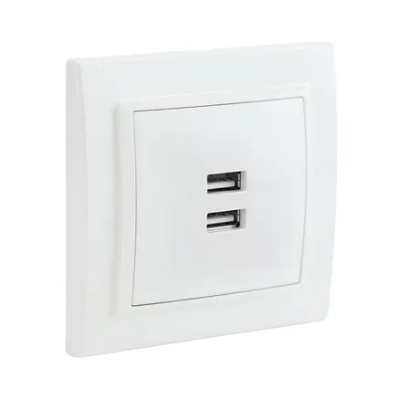 Минск Розетка USB 2-мест. СП 2,1А бел. EKF (ERR-2USB-100)
