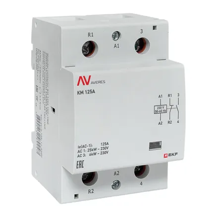 Контактор модульный КМ 125А 1NO+1NC 230В АС (3 мод.) AVERES EKF (km-av-3-125-11-230V)