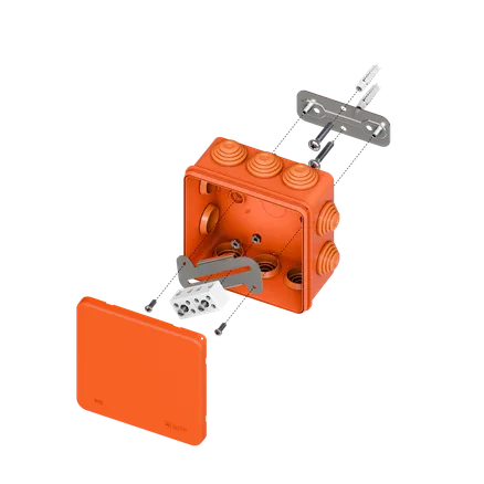 Коробка огнестойкая E45 100x100x50мм с клеммниками 4 полюса 0,5-6мм2 IP55 HF EKF (plc-kmfr-100-406)