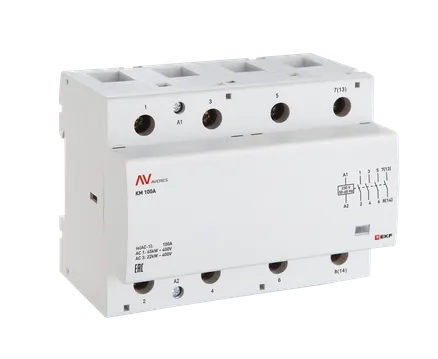 Контактор модульный КМ 100А 2NO+2NC 110В АС (6 мод.) AVERES EKF (km-av-6-100-22-110V)
