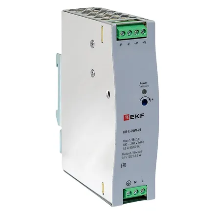 Блок питания на дин рейку 75 Вт, 220 В AC /24 В DC (DR-E-75W-24)