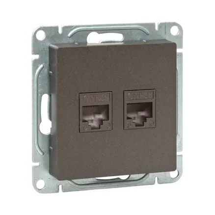 Механизм роз., RJ45 - 2шт, (cat5), мокко., Эпика EKF (UP1-SOM-2RJ45-5)