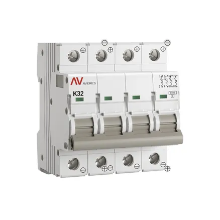 AV-6 DC 4P 32A (K) 6kA EKF AVERES (mcb6-DC-4-32K-av)
