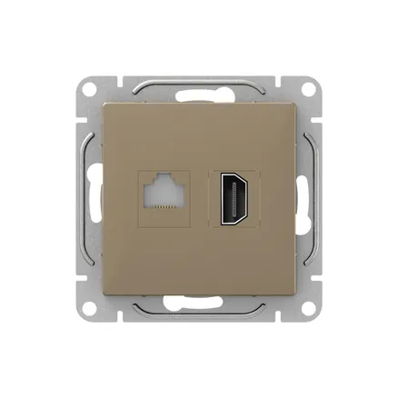 Механизм роз., HDMI+RJ45 (cat5), шамп., Эпика EKF (UP1-SOC-HDMI-RJ45)