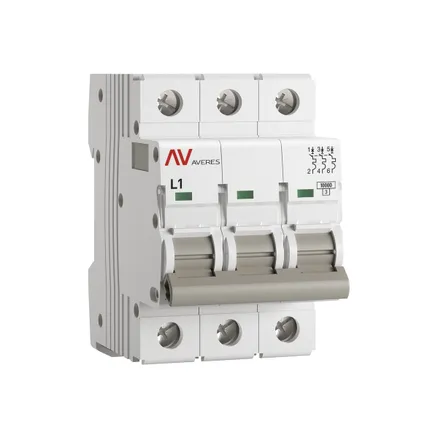 AV-10 3P 1A (L) 10kA EKF AVERES (mcb10-3-01L-av)
