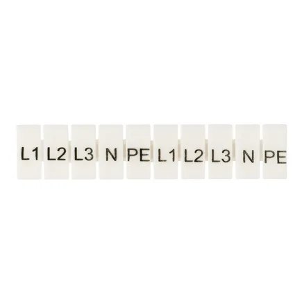 Маркеры для UT/ST/Push-in 4 с символами "L1, L2, L3, N, PE" (100 шт.) EKF (zb-st-4-L-1-3)