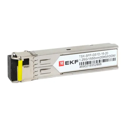 SFP модуль 1,25 Гбит одинарное одномодовое оптоволокно Tx1550нм/Rx1310нм 20км TSX EKF (TSX-SFP-GS1D-15-20)