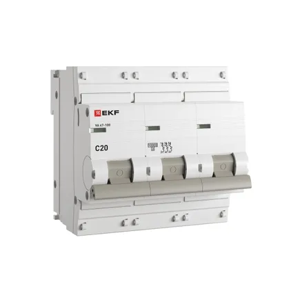 Авт. выкл. 3P 20А (C) 10kA ВА 47-100 EKF PROxima (mcb47100-3-20C-pro)