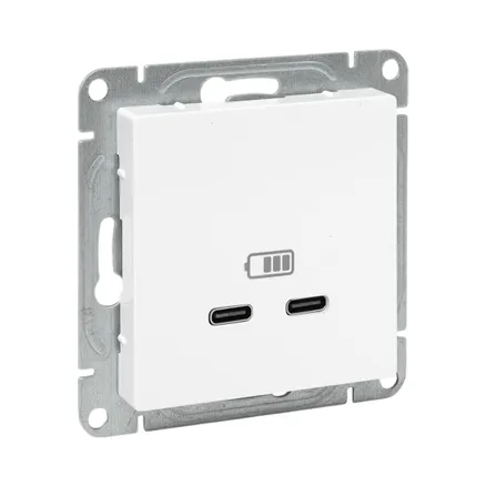 Механизм роз. USB-C - 2шт, бел. Эпика EKF (UP1-SOW-2USBC)